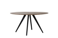 ROUND TABLE ACACIA WOOD BLACK LEGS - DINING TABLES